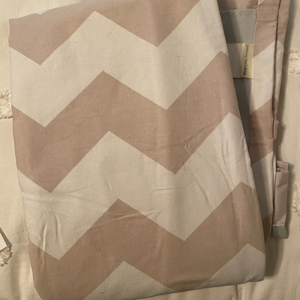 Pottery barn grey chevron blackout curtains set of 2 44 x 84”